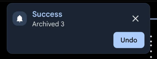 Undo button on success notification