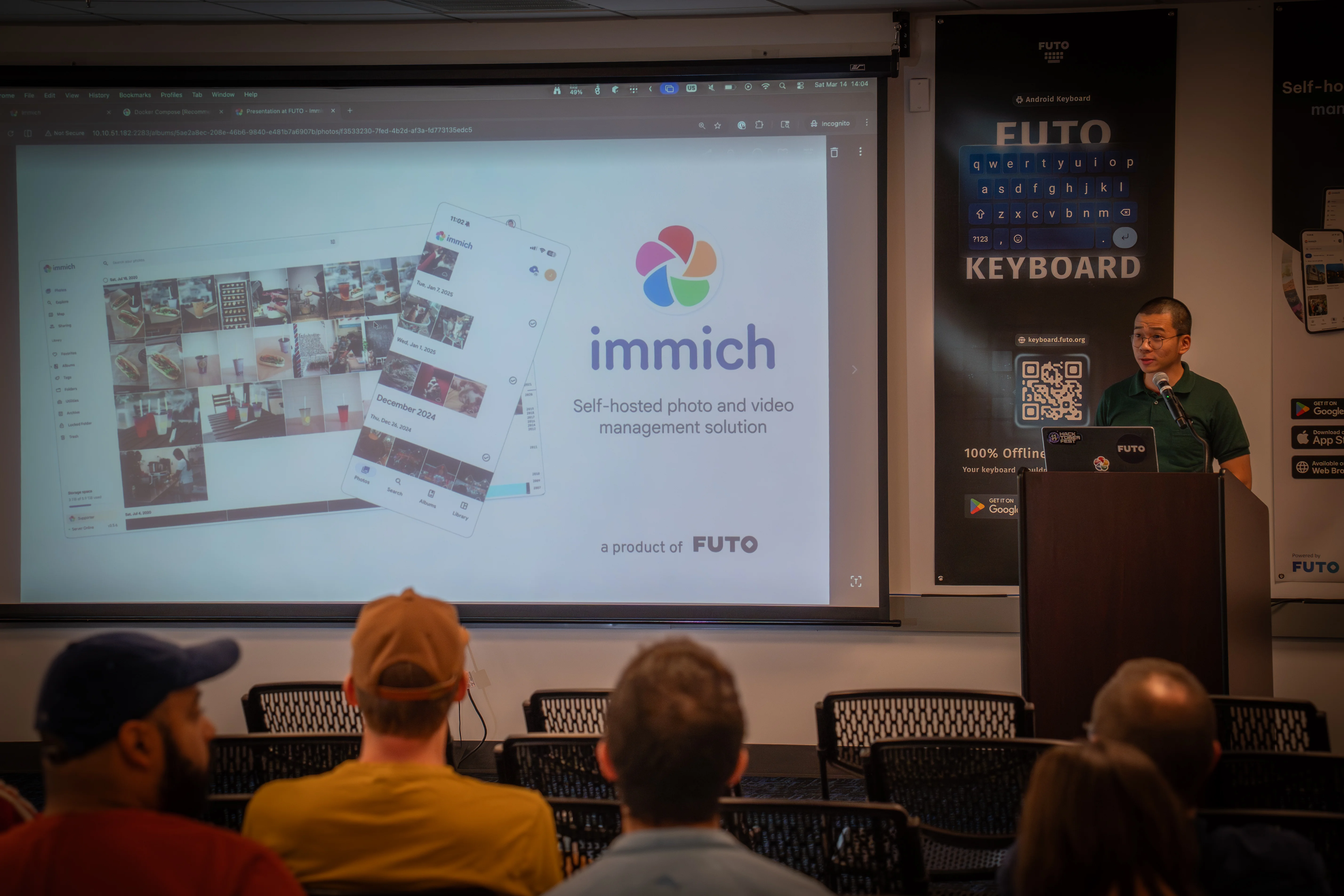 Alex presenting at Don't Be Evil