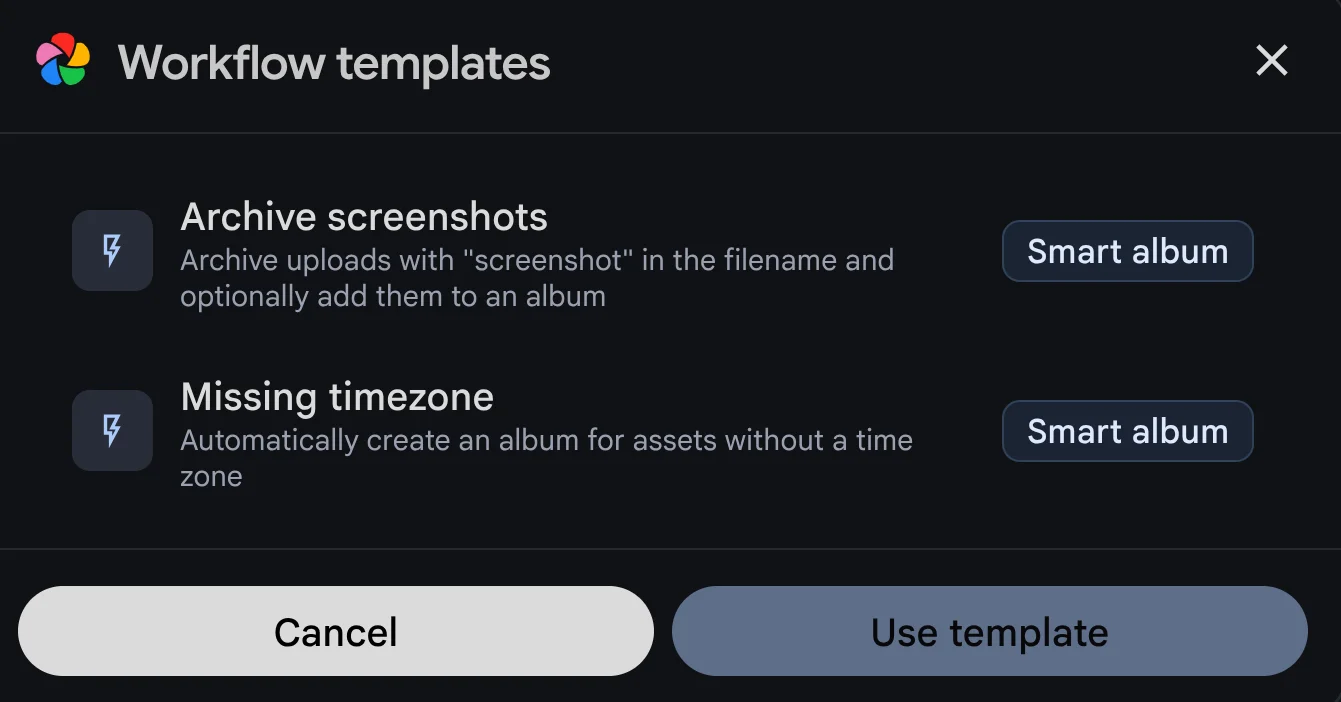 Workflow template list