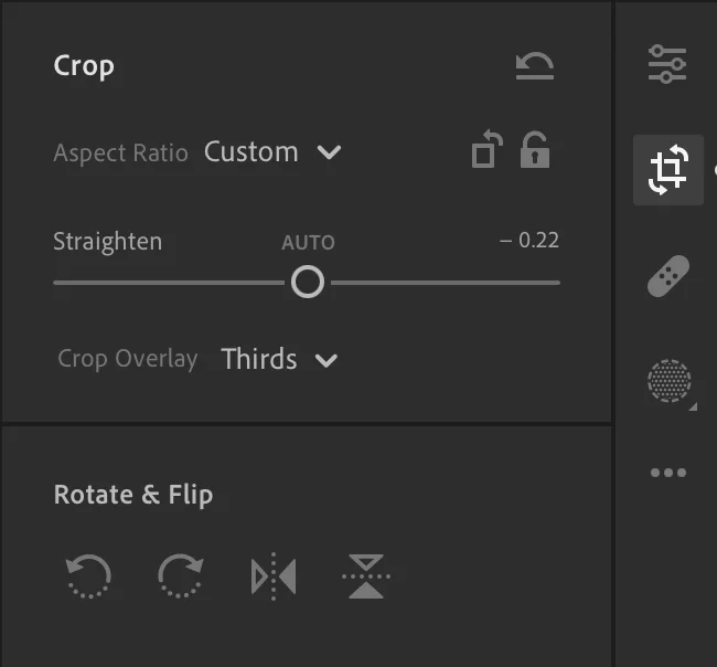 Crop tool from Lightroom