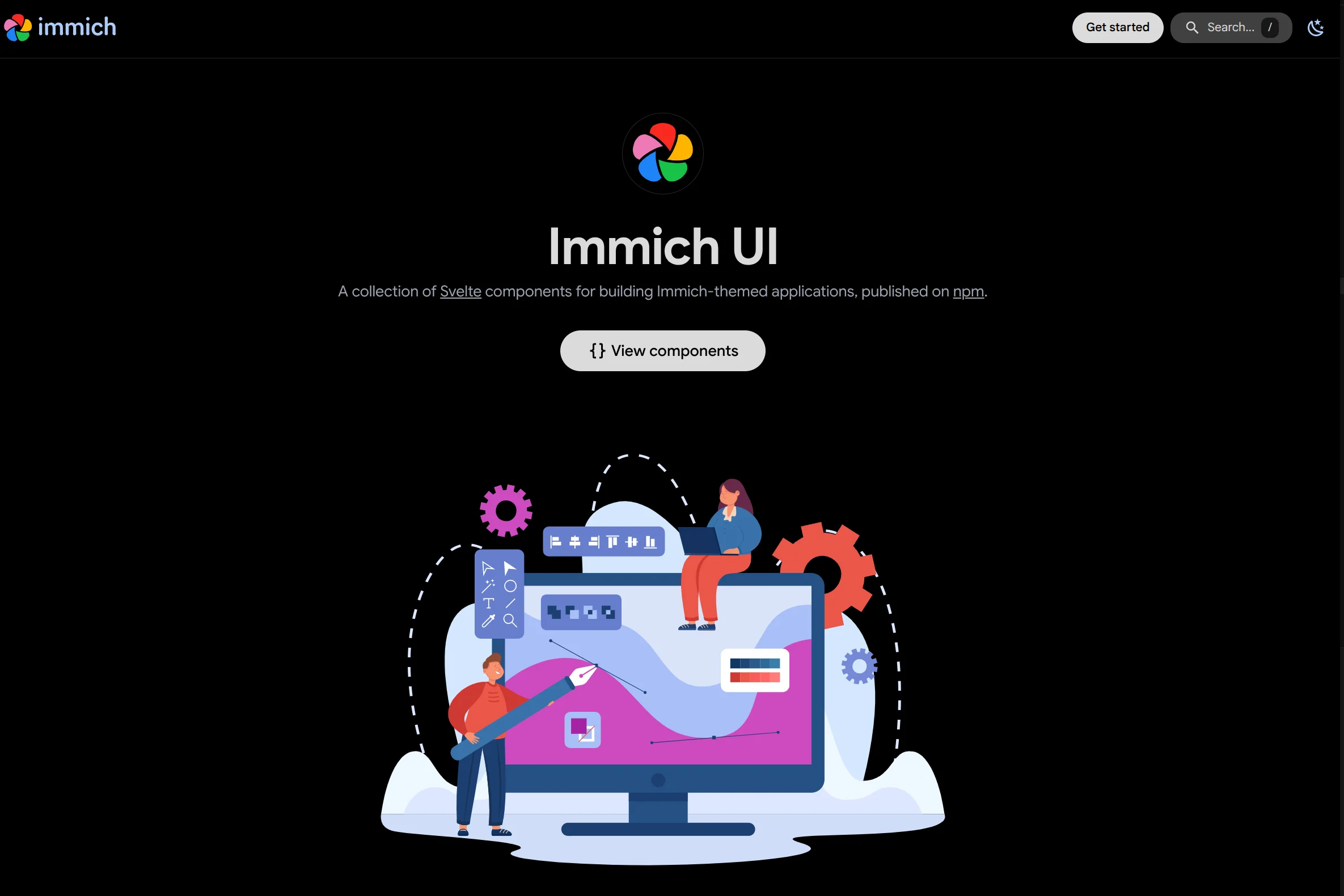 New Immich UI homepage