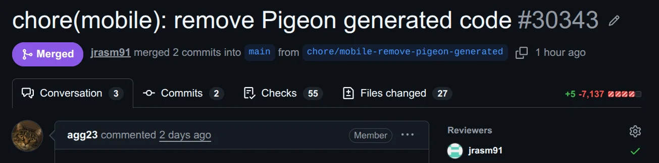 Remove over 7,000 lines of pigeon generated code
